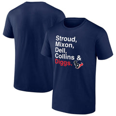 Houston Texans Stroud, Mixon, Dell, Collins & Diggs T-Shirt - Navy outlet