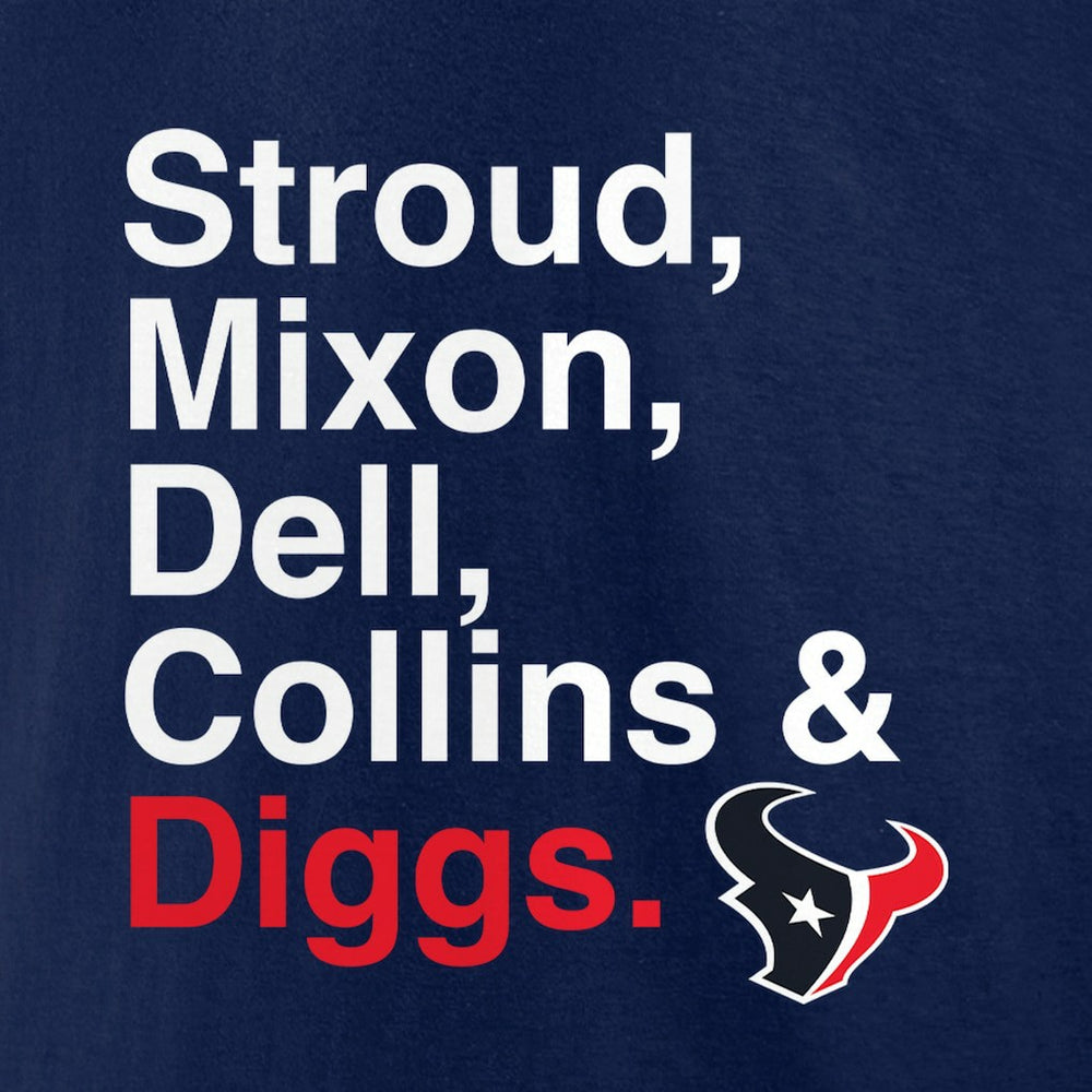 Houston Texans Stroud, Mixon, Dell, Collins & Diggs T-Shirt - Navy outlet