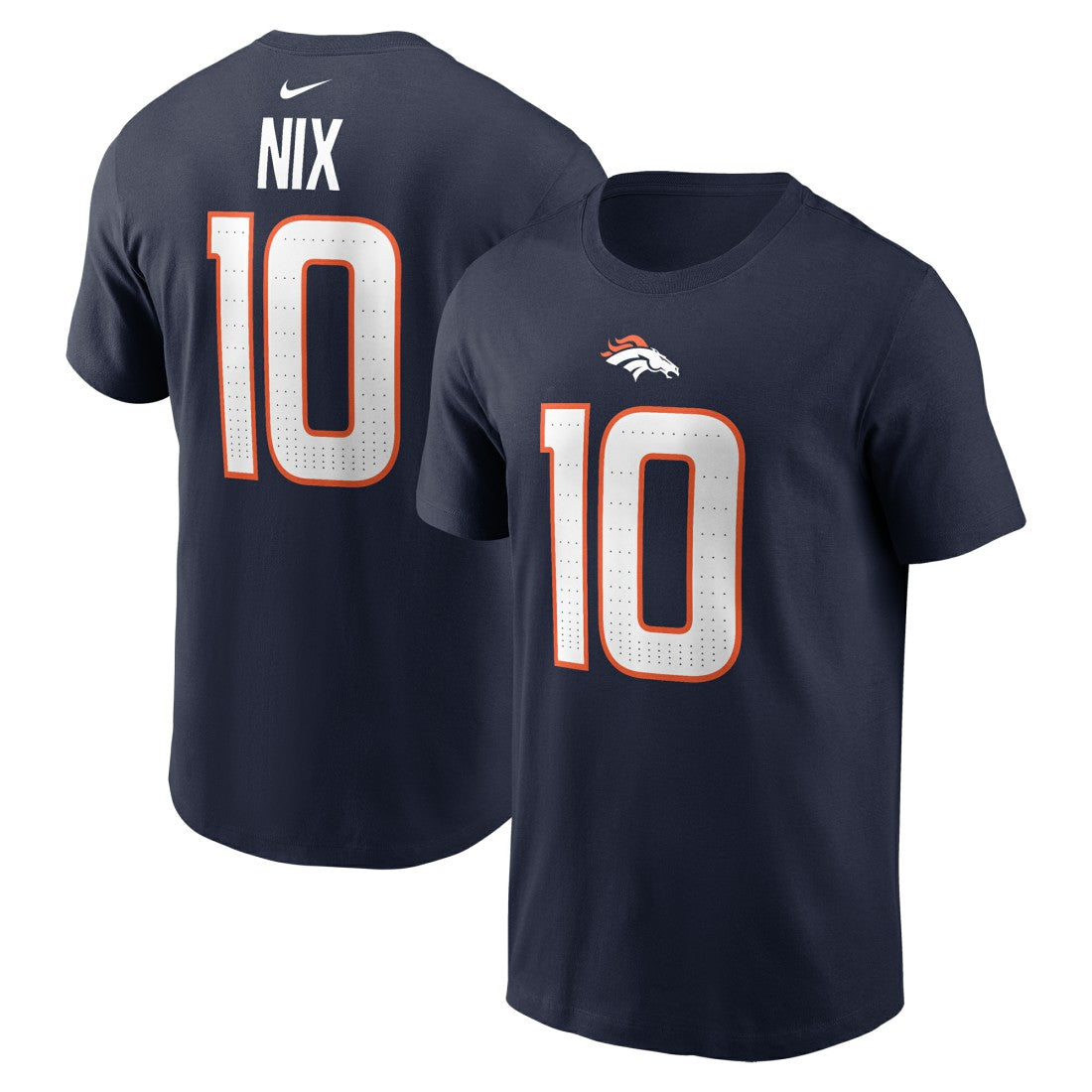 Bo Nix Denver Broncos Player Name & Number T-Shirt - Navy | Nike on sale