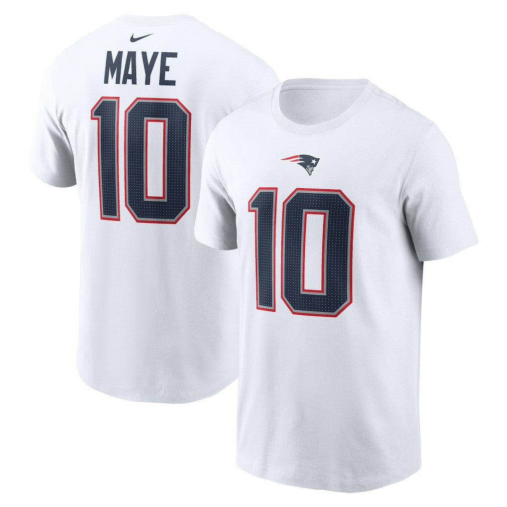 Drake Maye New England Patriots Player Name & Number T-Shirt - White | Nike discount