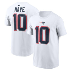 Drake Maye New England Patriots Player Name & Number T-Shirt - White | Nike discount
