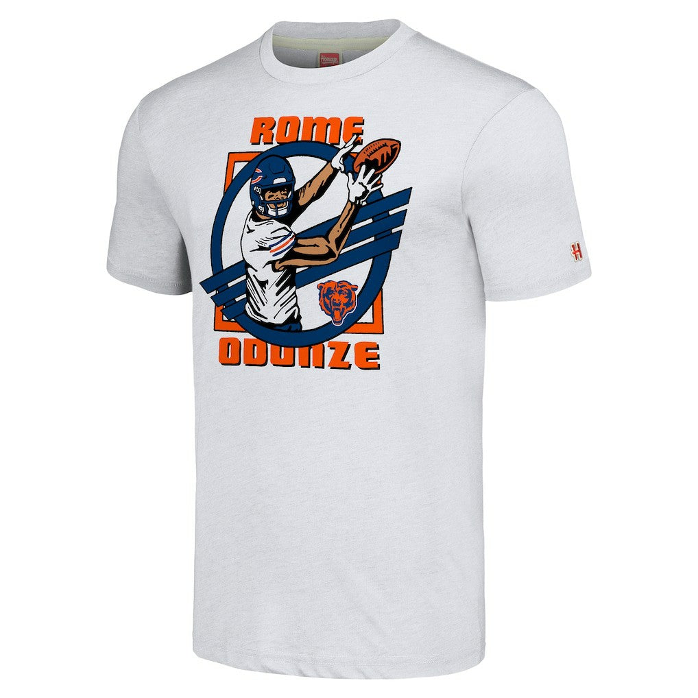 Rome Odunze Chicago Bears Homage Unisex Caricature Player Tri-Blend T-Shirt - Ash online