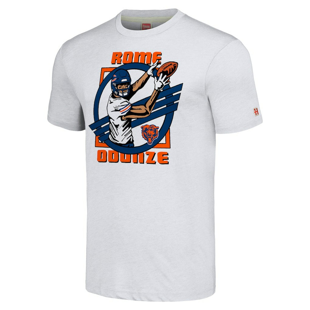 Rome Odunze Chicago Bears Homage Unisex Caricature Player Tri-Blend T-Shirt - Ash online