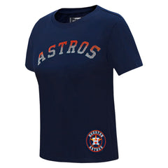 Houston Astros Pro Standard Women's Rhinestone Slim Fit T-Shirt - Navy