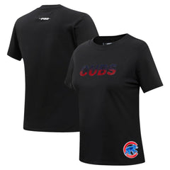 Chicago Cubs Pro Standard Women's Rhinestone Slim Fit T-Shirt - Black