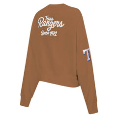 Texas Rangers Pro Standard Women's Paint The City Pullover Cropped Sweatshirt - Brown