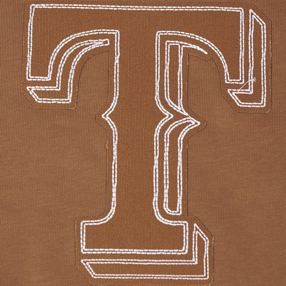 Texas Rangers Pro Standard Women's Paint The City Pullover Cropped Sweatshirt - Brown