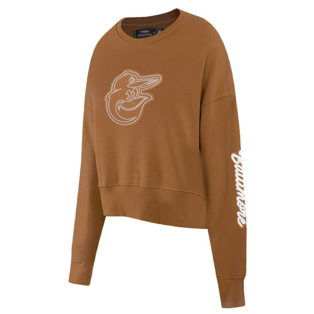 Baltimore Orioles Pro Standard Women's Paint The City Pullover Cropped Sweatshirt - Brown