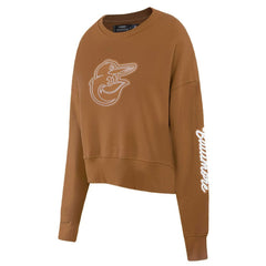 Baltimore Orioles Pro Standard Women's Paint The City Pullover Cropped Sweatshirt - Brown
