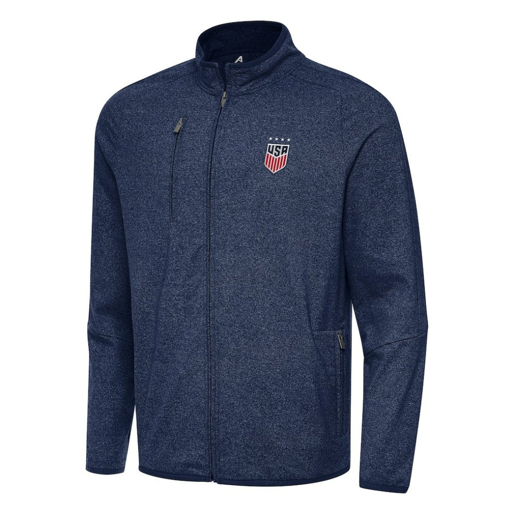 USWNT Antigua Hold-Up Tri-Blend Full-Zip Jacket - Heather Navy outlet