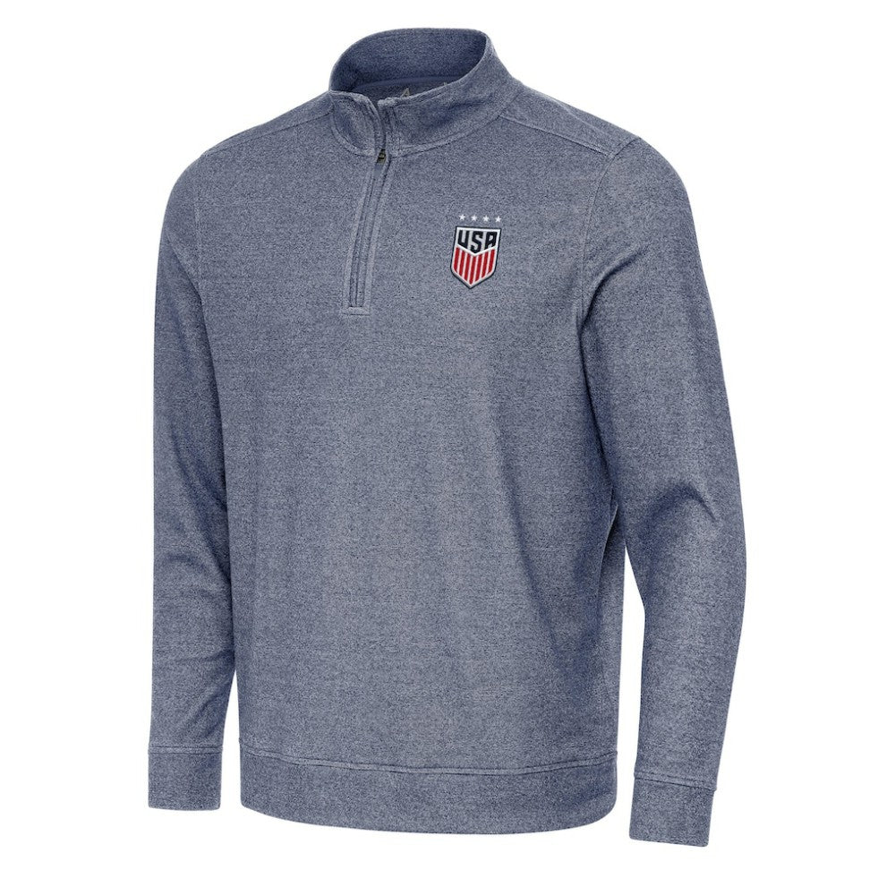USWNT Antigua Subtle Quarter-Zip Top - Heather Navy discount