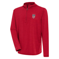 USWNT Antigua Tidy Quarter-Zip Hoodie - Heather Red cheap