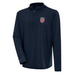 USMNT Antigua Tidy Quarter-Zip Hoodie - Heather Navy for sale