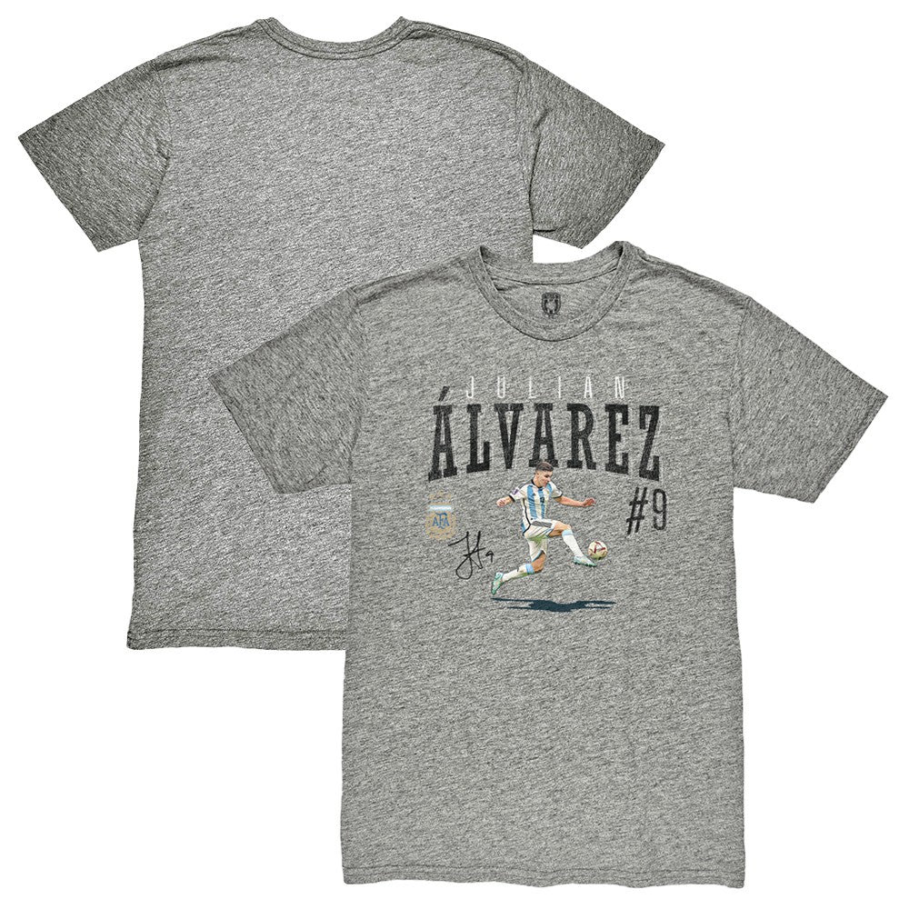 Julián Álvarez Argentina National Team 1863FC Snapshot Tri-Blend T-Shirt - Heather Gray sale