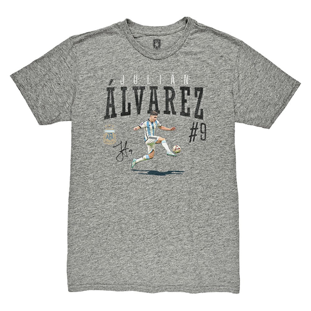 Julián Álvarez Argentina National Team 1863FC Snapshot Tri-Blend T-Shirt - Heather Gray sale