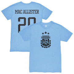 Alexis Mac Allister Argentina National Team 1863FC Player Retro Tri-Blend T-Shirt - Light Blue discount