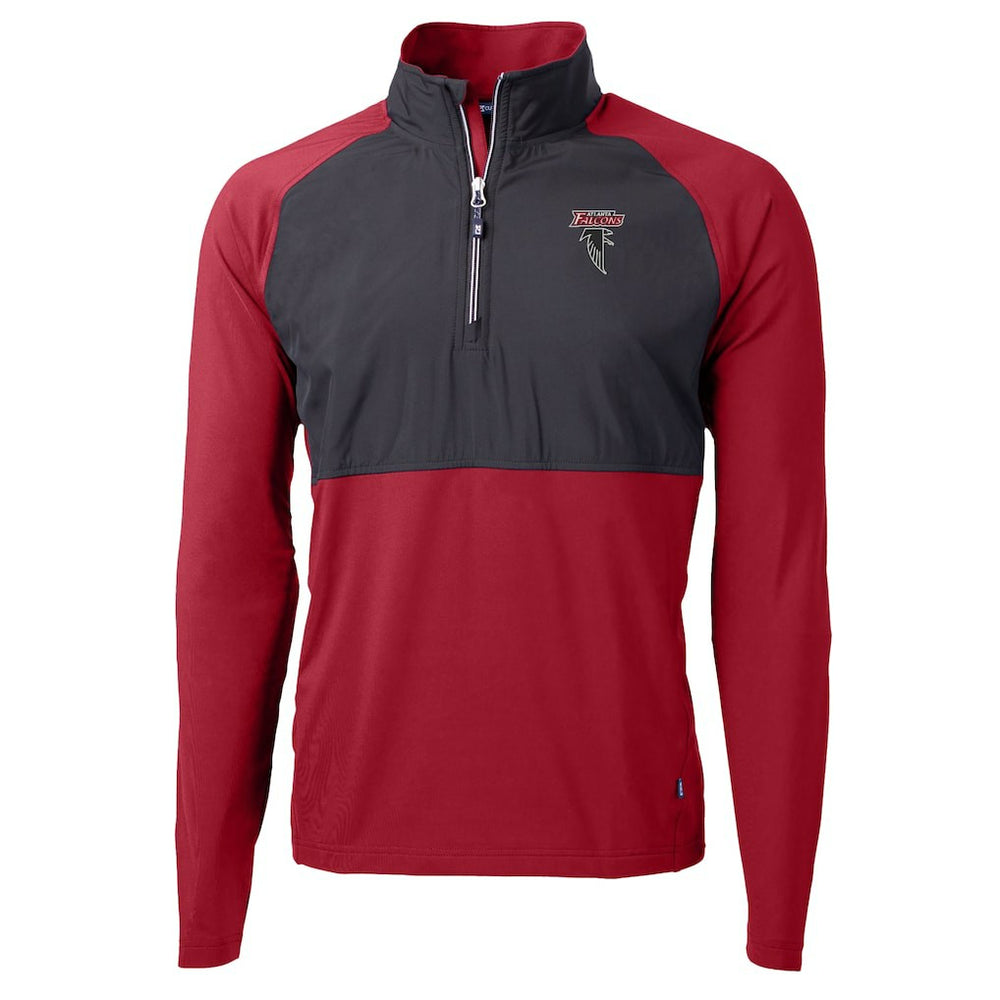 Atlanta Falcons Cutter & Buck Adapt Eco Knit Hybrid Recycled Raglan DryTec Quarter-Zip Top - Red outlet