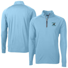 Carolina Panthers Cutter & Buck Adapt Eco Knit Stretch Recycled Raglan Quarter-Zip DryTec Top - Light Blue online