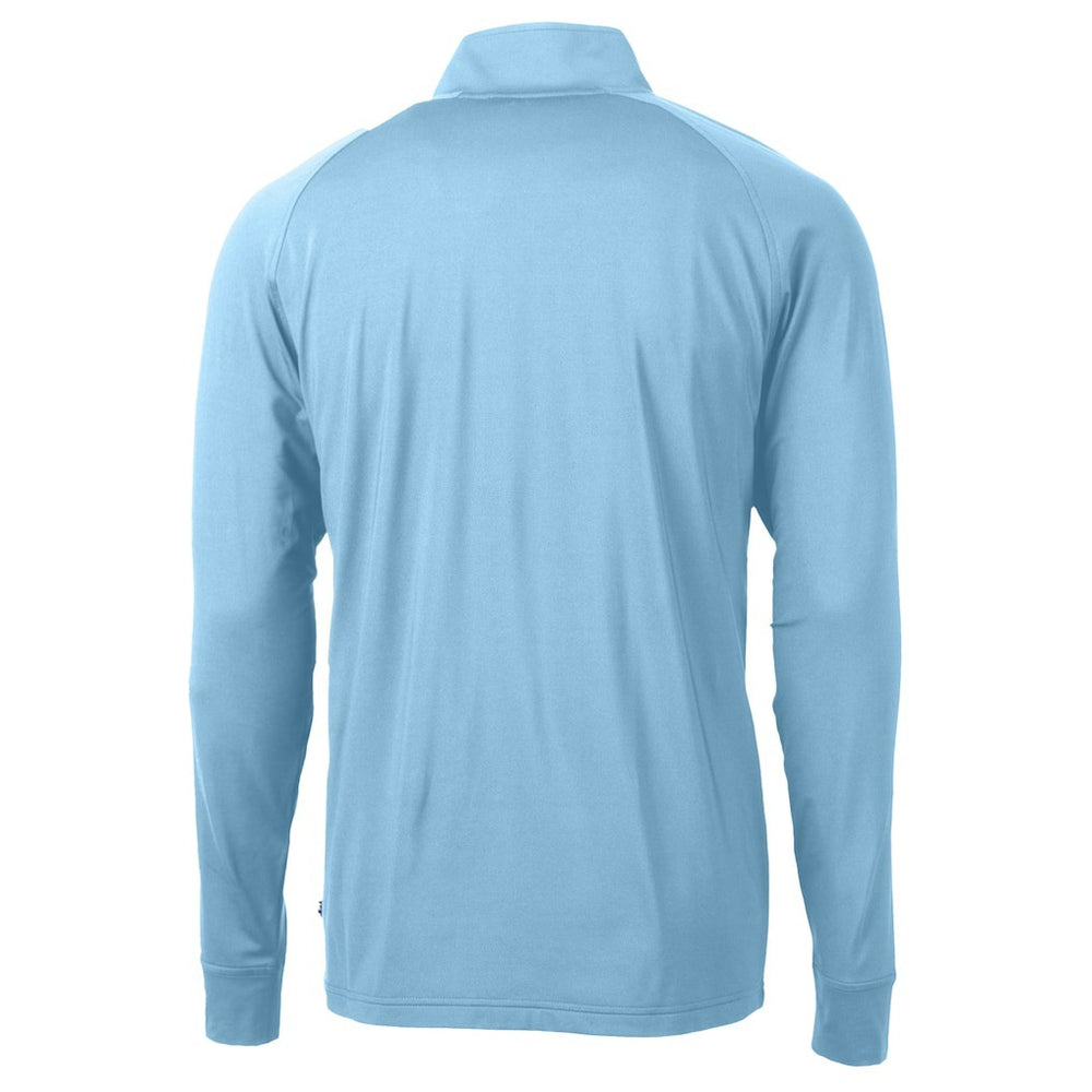 Carolina Panthers Cutter & Buck Adapt Eco Knit Stretch Recycled Raglan Quarter-Zip DryTec Top - Light Blue online