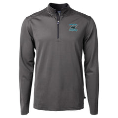 Carolina Panthers Cutter & Buck Virtue Eco Pique Micro Stripe Recycled Quarter-Zip Jacket - Black outlet