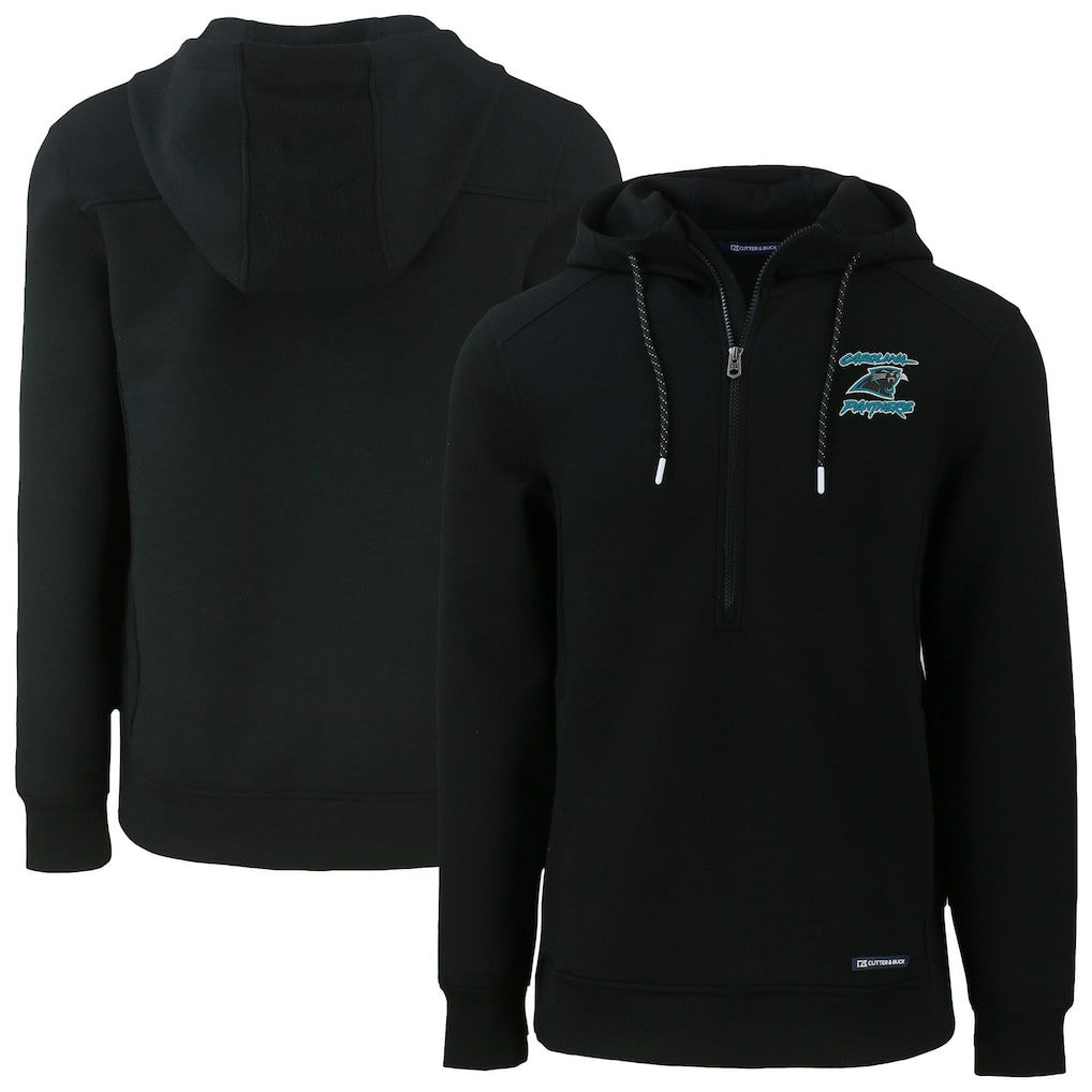 Carolina Panthers Cutter & Buck Roam Eco Recycled Half-Zip Hoodie - Black discount