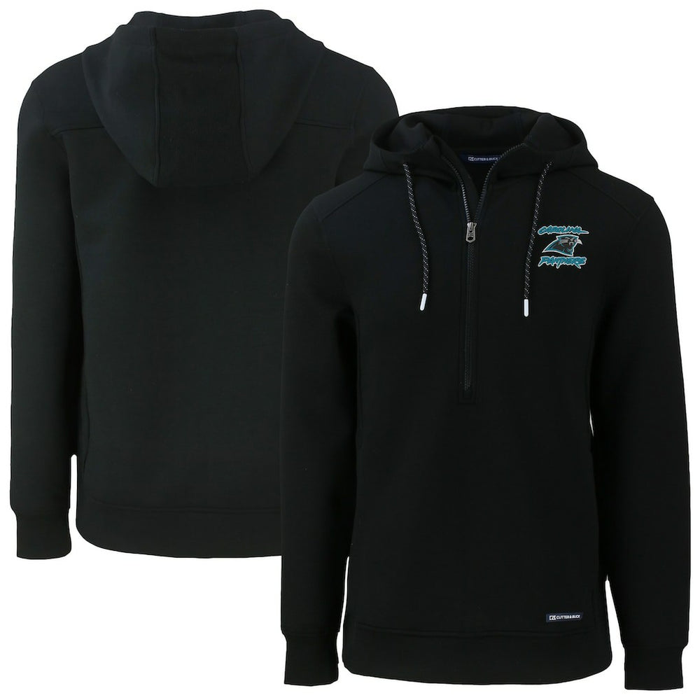 Carolina Panthers Cutter & Buck Roam Eco Recycled Half-Zip Hoodie - Black discount