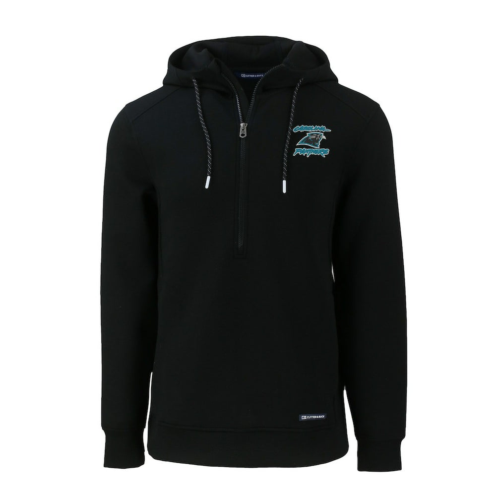 Carolina Panthers Cutter & Buck Roam Eco Recycled Half-Zip Hoodie - Black discount