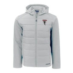 Atlanta Falcons Cutter & Buck Evoke Hybrid Eco Softshell Recycled Full-Zip Hoodie Jacket - Light Gray outlet