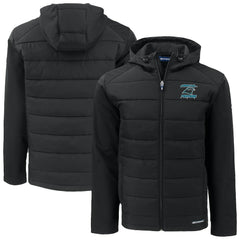 Carolina Panthers Cutter & Buck Evoke Hybrid Eco Softshell Recycled Full-Zip Hoodie Jacket - Black cheap