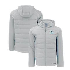 Carolina Panthers Cutter & Buck Evoke Hybrid Eco Softshell Recycled Full-Zip Hoodie Jacket - Light Gray sale