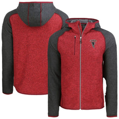 Atlanta Falcons Cutter & Buck Mainsail Hoodie Raglan Full-Zip Jacket - Heather Red discount