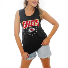Kansas City Chiefs Gameday Couture Women's Baby You're A Star Racerback Scoop Neck Tapered Tank Top - Black outlet