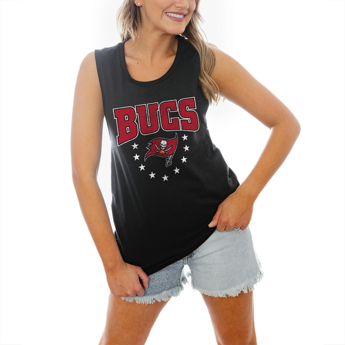 Tampa Bay Buccaneers Gameday Couture Women's Baby You're A Star Racerback Scoop Neck Tapered Tank Top - Black sale