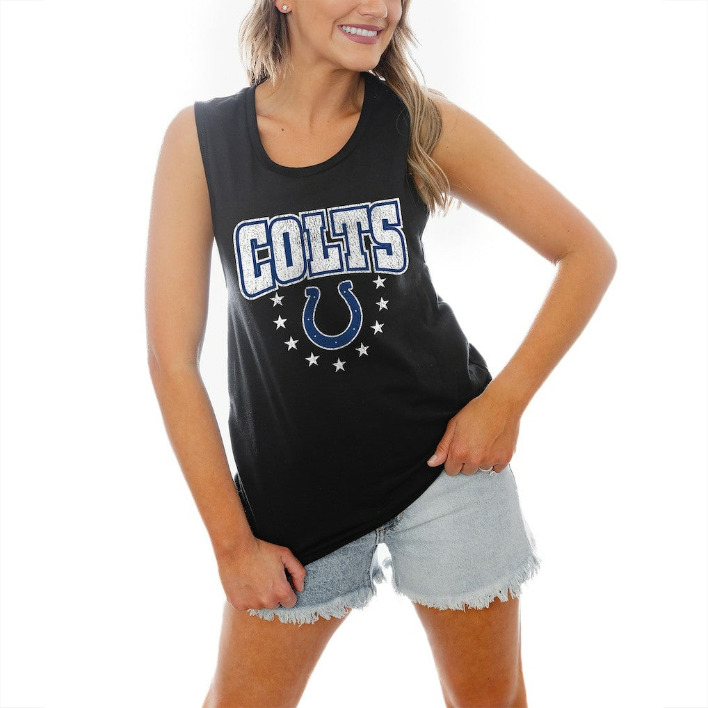 Indianapolis Colts Gameday Couture Women's Baby You're A Star Racerback Scoop Neck Tapered Tank Top - Black online