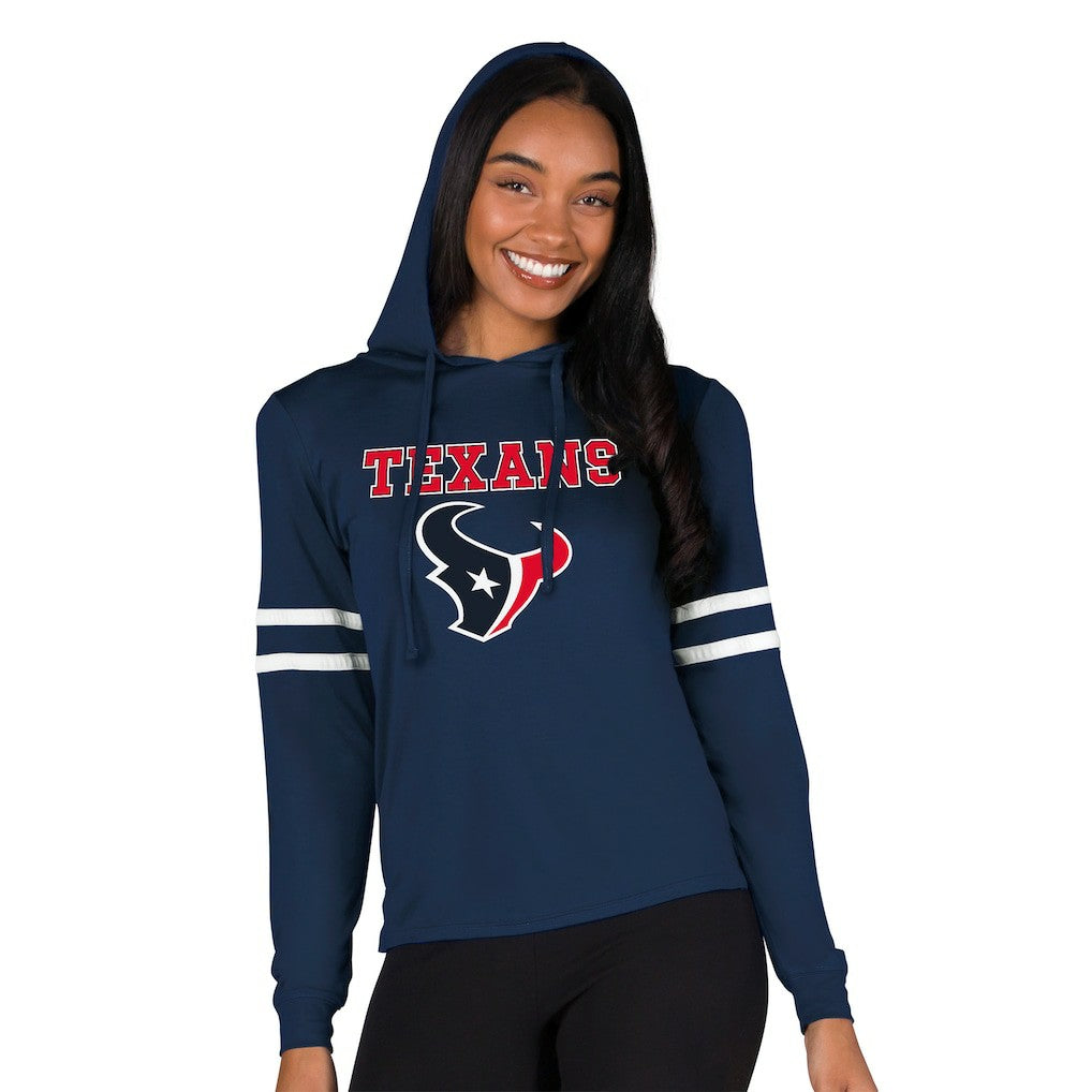 Houston Texans Concepts Sport Women's Marathon Long Sleeve Hoodie Top - Navy sale