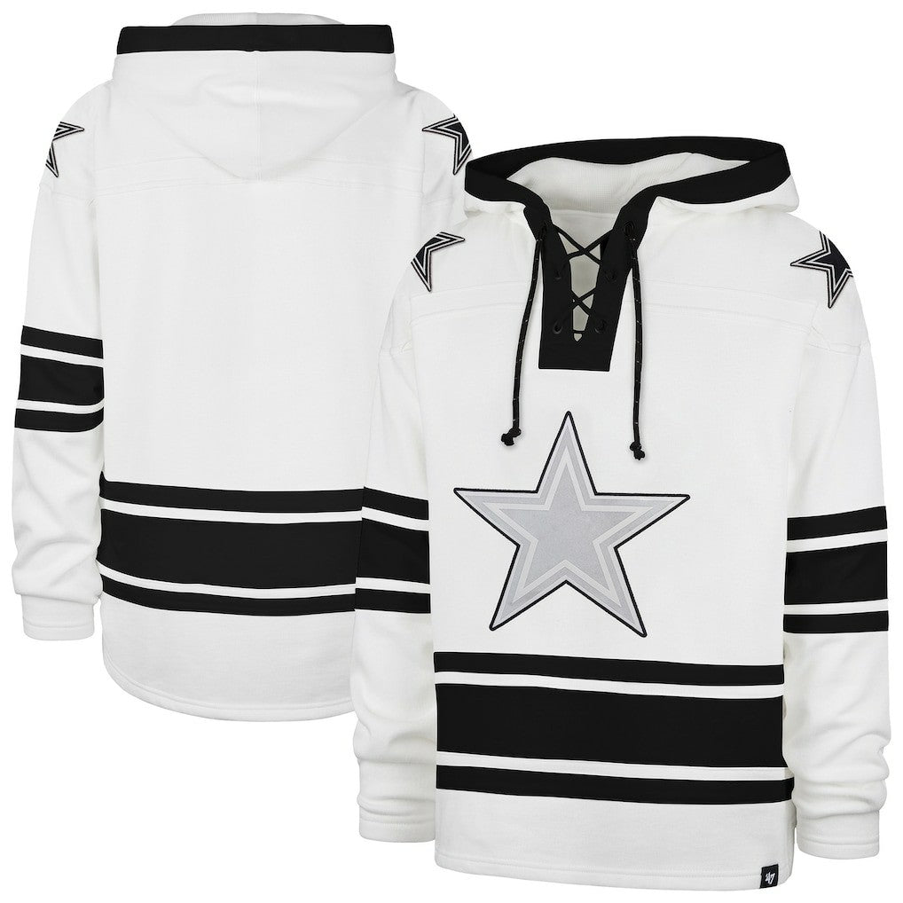 Dallas Cowboys '47 After Image Superior Lacer Pullover Hoodie - White outlet