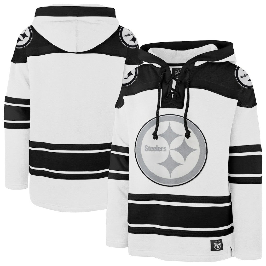 Pittsburgh Steelers '47 After Image Superior Lacer Pullover Hoodie - White online