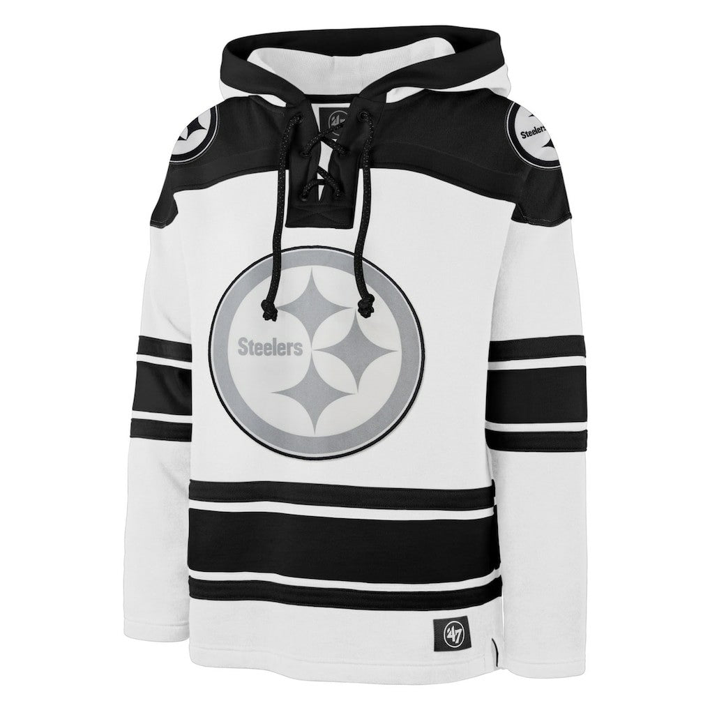 Pittsburgh Steelers '47 After Image Superior Lacer Pullover Hoodie - White online
