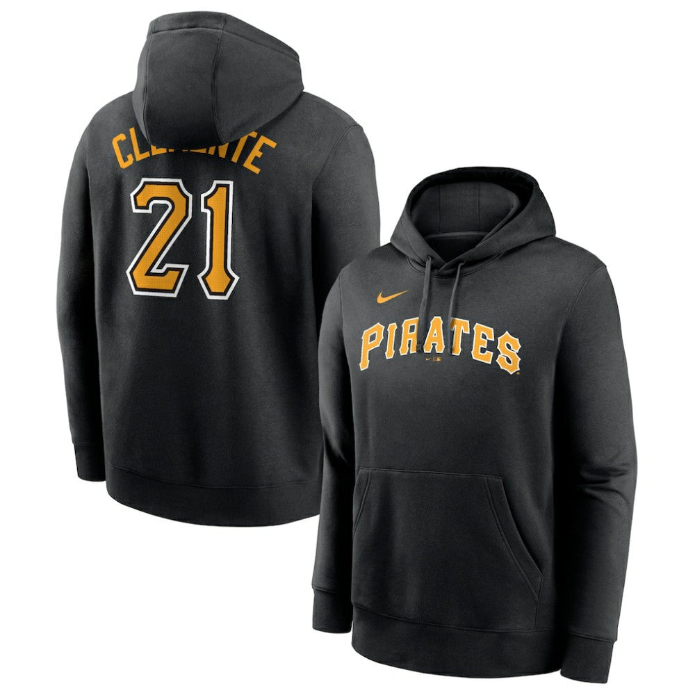 Roberto Clemente Pittsburgh Pirates Player Name & Number Club Pullover Hoodie - Black | Nike