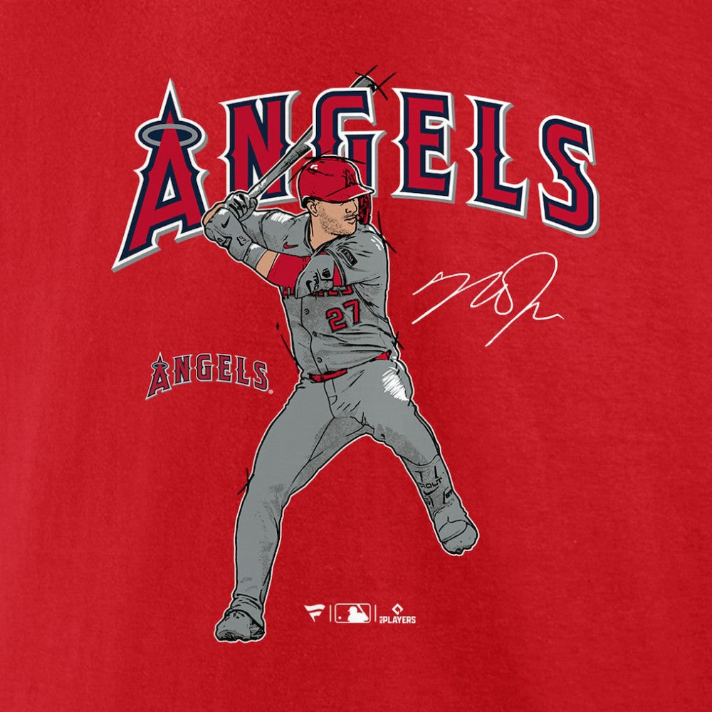 Mike Trout Los Angeles Angels Player Swing T-Shirt - Red