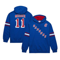 Mark Messier New York Rangers Mitchell & Ness Name & Number Premium Pullover Hoodie Blue
