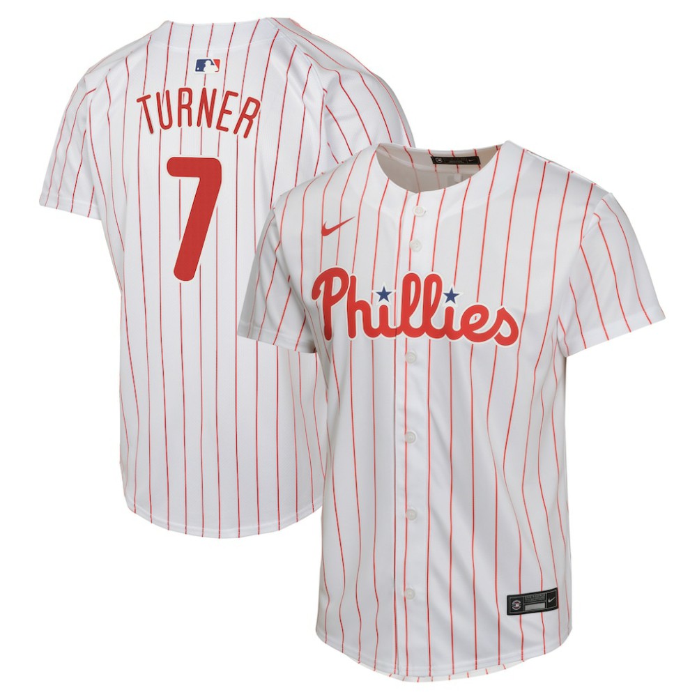 Trea Turner Philadelphia Phillies Youth Home Game Player Jersey - White | Nike