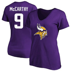 J.J. McCarthy Minnesota Vikings Women's Plus Size Fair Catch Name & Number Scoop Neck T-Shirt - Purple outlet