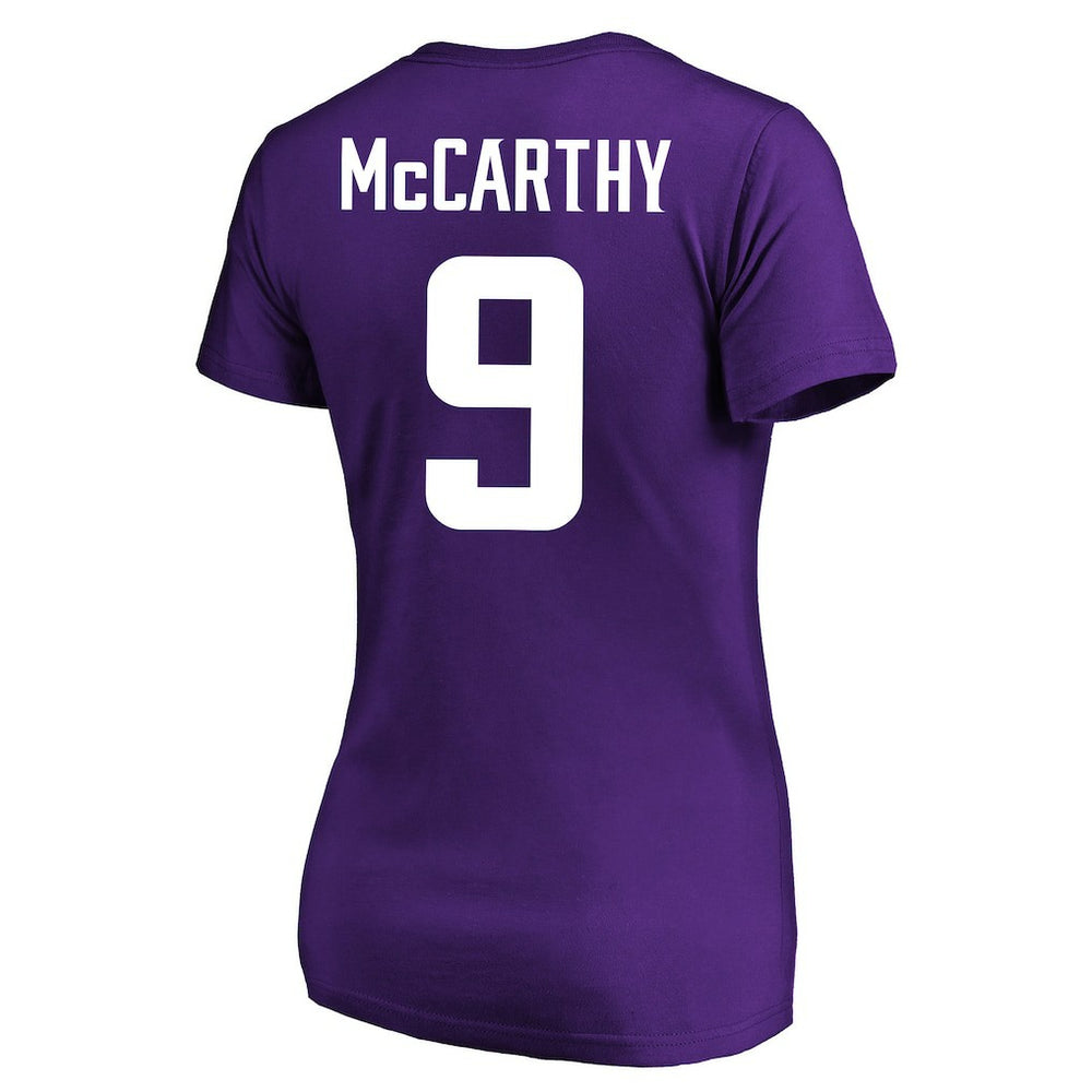 J.J. McCarthy Minnesota Vikings Women's Plus Size Fair Catch Name & Number Scoop Neck T-Shirt - Purple outlet