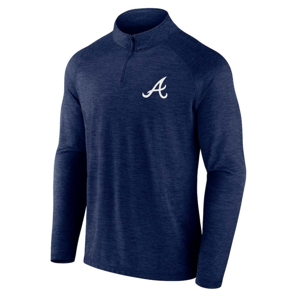 Atlanta Braves Head-to-Head Raglan Quarter-Zip Jacket - Navy