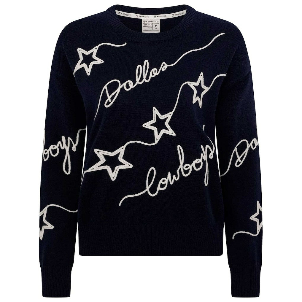 Dallas Cowboys Women's Love Letter Pullover Sweater - Navy discount