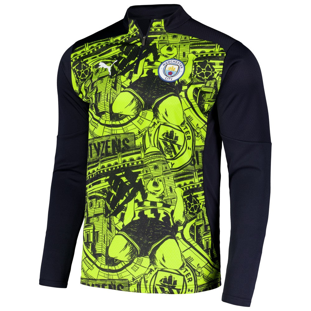 Manchester City 2024/25 Pre-Match dryCELL Quarter-Zip Top - Black | Puma for sale