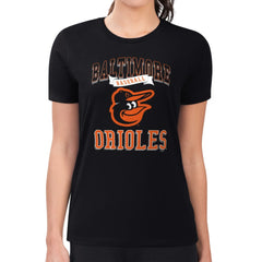 Baltimore Orioles G-III 4Her by Carl Banks Women's Super-Slim Fit Lightweight Team Logo Graphic T-Shirt - Black