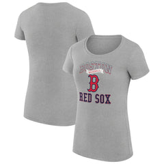Boston Red Sox G-III 4Her by Carl Banks Women's Super-Slim Fit Lightweight Team Logo Graphic T-Shirt - Heather Gray