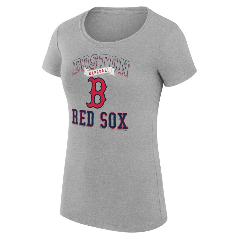 Boston Red Sox G-III 4Her by Carl Banks Women's Super-Slim Fit Lightweight Team Logo Graphic T-Shirt - Heather Gray
